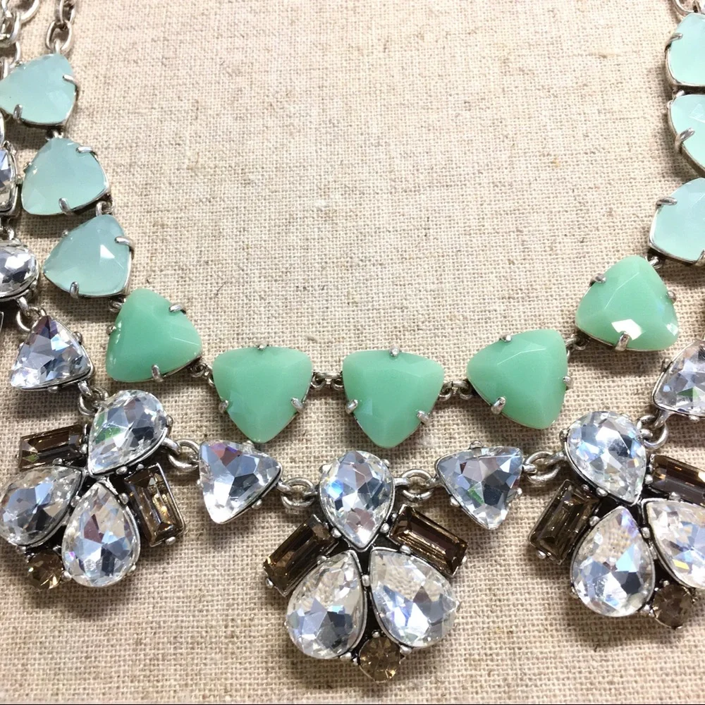 Stella & Dot Sparklng Bejeweled Retired Lila Crystal+Silver+SmokyQaurtzN… - Picture 12 of 16